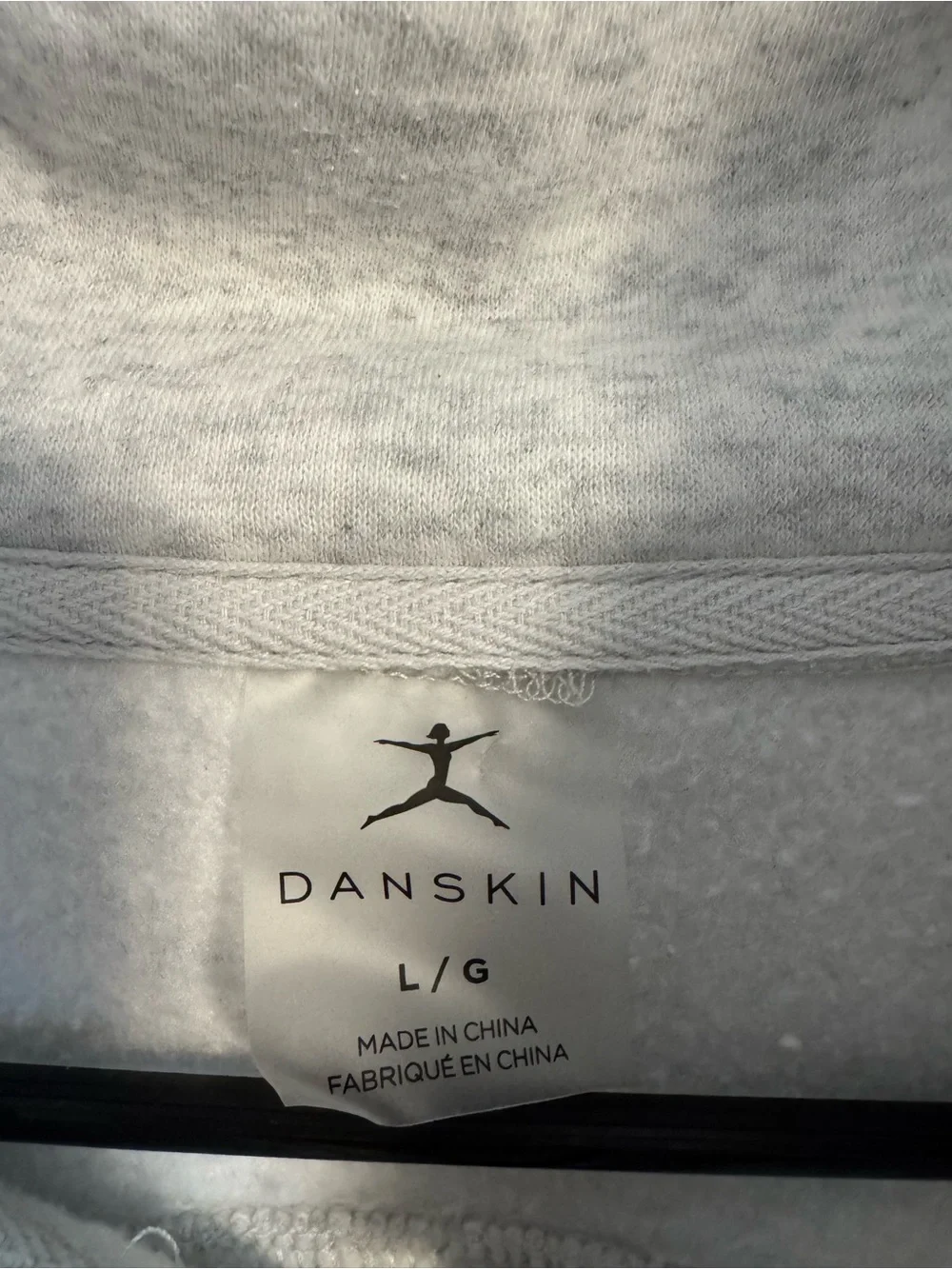 Danskin Light Gray Quarter-Zip Pullover Sweater